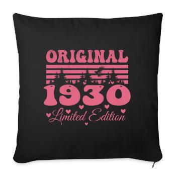 Cadeau 94e Anniversaire 1930 Femme | Né en 1930 - Housse de coussin décorative 45 x 45 cm - noir - Devant