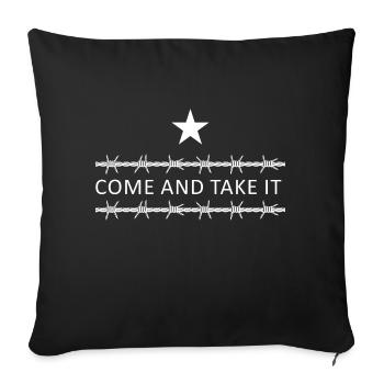 Texas Border Razorwire Come And Take It Molon Labe - Sofa pillowcase 17,3'' x 17,3'' (45 x 45 cm) - black - Front