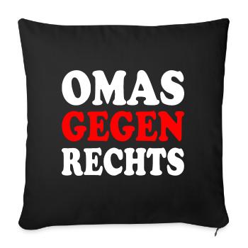 Omas gegen rechts - Sofakissenbezug 45 x 45 cm - Schwarz - Vorne