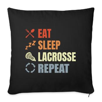 Vintage Lacrosse Schedule - Sofa pillowcase 17,3'' x 17,3'' (45 x 45 cm) - black - Front