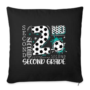 2nd Grade Football - Sofa pillowcase 17,3'' x 17,3'' (45 x 45 cm) - black - Front