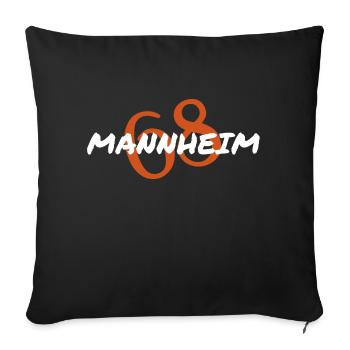Mannheim Monnem Mannheimat - Housse de coussin décorative 45 x 45 cm - noir - Devant