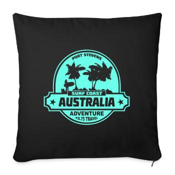Australien - Surfen - Sofakissenbezug 45 x 45 cm - Schwarz - Vorne