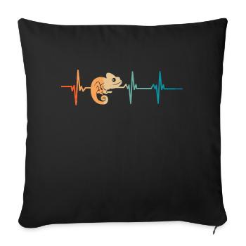 Battement de cœur caméléon - Housse de coussin décorative 45 x 45 cm - noir - Devant