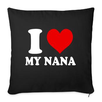 J’aime mon cœur de grand-mère Drôle Spirituel - Housse de coussin décorative 45 x 45 cm - noir - Devant