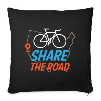 Share The Road - Sofa pillowcase 17,3'' x 17,3'' (45 x 45 cm) - black - Front