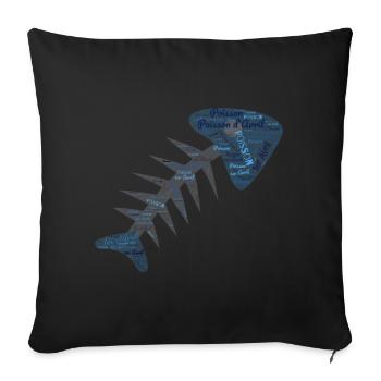 FISH. APRIL FOOL - Sofa pillowcase 17,3'' x 17,3'' (45 x 45 cm) - black - Front