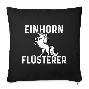 Chuchoteur de licorne - Housse de coussin décorative 45 x 45 cm - noir - Devant