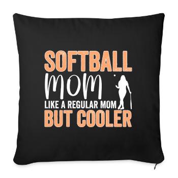 Maman De Softball Comme Une Maman Ordinaire Mais Plus Cool - Housse de coussin décorative 45 x 45 cm - noir - Devant