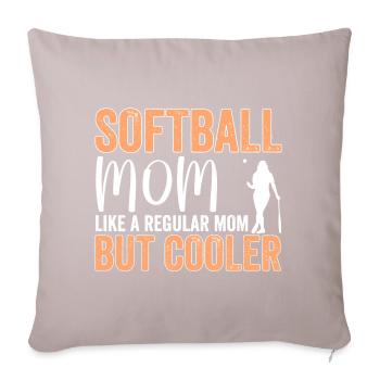 Maman De Softball Comme Une Maman Ordinaire Mais Plus Cool - Housse de coussin décorative 45 x 45 cm - taupe clair - Devant