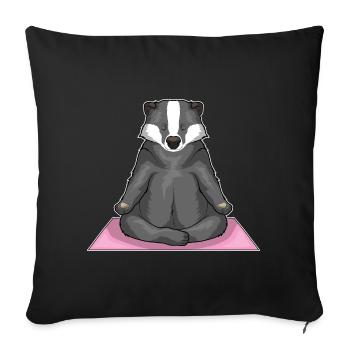 Badger Yoga Fitness Meditation - Housse de coussin décorative 45 x 45 cm - noir - Devant