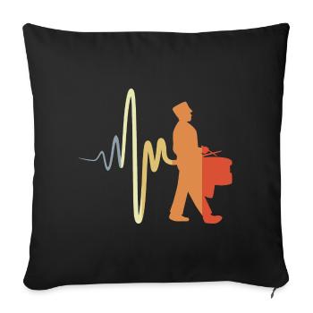 Tambour de marche - Housse de coussin décorative 45 x 45 cm - noir - Devant