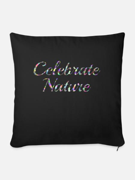 Celebrate Nature - Sofa pillowcase 17,3'' x 17,3'' (45 x 45 cm) - black