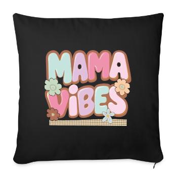 Mama Vibes: Glanz & Liebe - Sofakissenbezug 45 x 45 cm - Schwarz - Vorne