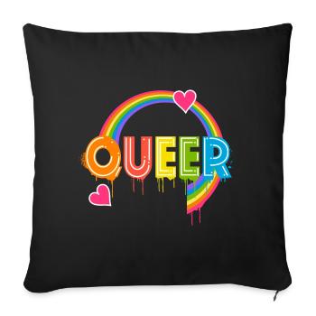 Queer Typography Pride Month Equal Rights LGBTQ - Sofa pillowcase 17,3'' x 17,3'' (45 x 45 cm) - black - Front