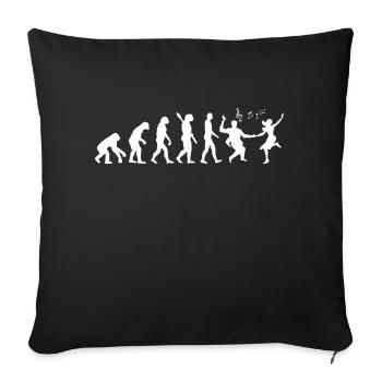 Darwin Evolution to Swing - Weiß - Sofakissenbezug 45 x 45 cm - Schwarz - Vorne