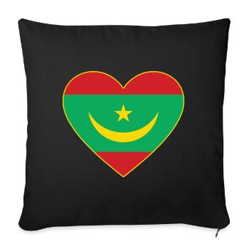 Mauritania Flag Heart - Sofa pillowcase 17,3'' x 17,3'' (45 x 45 cm) - black - Front