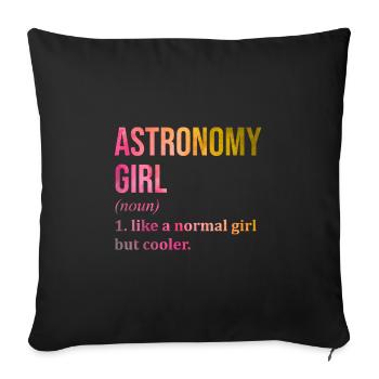 astronomie - Housse de coussin décorative 45 x 45 cm - noir - Devant