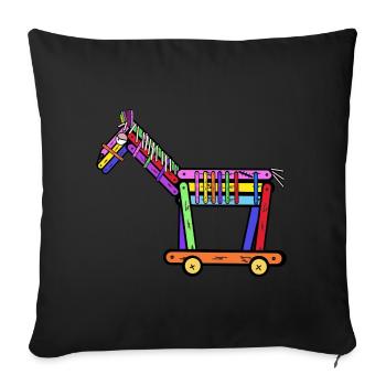Horse Horses Pony Child Kids Christmas Gift - Sofa pillowcase 17,3'' x 17,3'' (45 x 45 cm) - black - Front