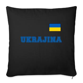 Ukraine Jersey Look – UKRAJINA with Flag Flag - Sofa pillowcase 17,3'' x 17,3'' (45 x 45 cm) - black - Front