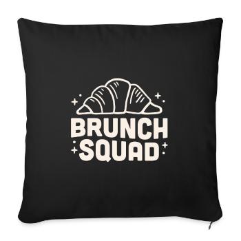 Brunch Squad Croissants - Sofakissenbezug 45 x 45 cm - Schwarz - Vorne