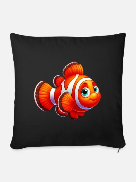 Clownfische - Sofakissenbezug 45 x 45 cm - Schwarz
