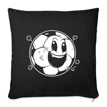 Football Cartoon Look - Housse de coussin décorative 45 x 45 cm - noir - Devant