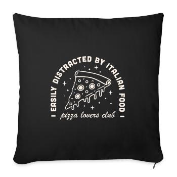 Pizza lover funny quotes - Sofa pillowcase 17,3'' x 17,3'' (45 x 45 cm) - black - Front