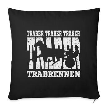 Dekoratives Traber Design - Sofakissenbezug 45 x 45 cm - Schwarz - Vorne