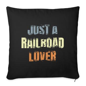 Railway lovers - Sofa pillowcase 17,3'' x 17,3'' (45 x 45 cm) - black - Front