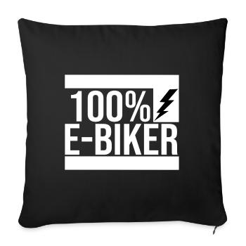 E Bike - Sofakissenbezug 45 x 45 cm - Schwarz - Vorne