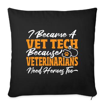 Lover Vet Tech Tierarzthelferin Vet Tech Merch - Sofakissenbezug 45 x 45 cm - Schwarz - Vorne