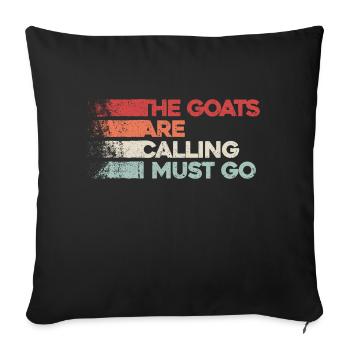 The goats are calling – time to go - Sofa pillowcase 17,3'' x 17,3'' (45 x 45 cm) - black - Front