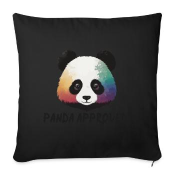 Panda Bär Love Liebe Kinder Panda approved - Sofakissenbezug 45 x 45 cm - Schwarz - Vorne