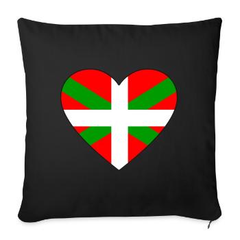 Basque Flag Heart - Sofa pillowcase 17,3'' x 17,3'' (45 x 45 cm) - black - Front