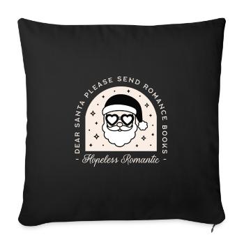 Christmas romance books dark aesthetic - Sofa pillowcase 17,3'' x 17,3'' (45 x 45 cm) - black - Front