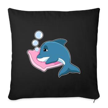 Oreiller de couchage Dolphin - Housse de coussin décorative 45 x 45 cm - noir - Devant