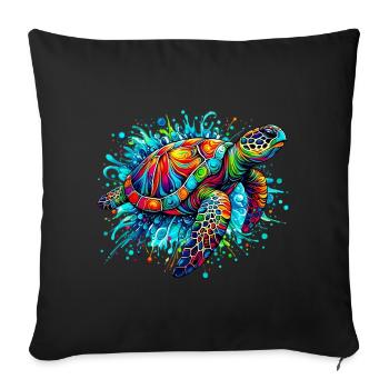 Tortue - Housse de coussin décorative 45 x 45 cm - noir - Devant