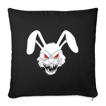Lapin blanc démoniaque - Housse de coussin décorative 45 x 45 cm - noir - Devant