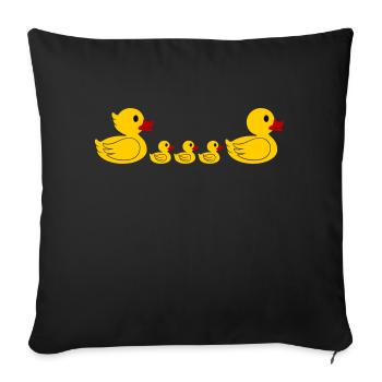 Duck Family 2 - Sofa pillowcase 17,3'' x 17,3'' (45 x 45 cm) - black - Front