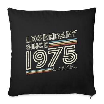 Légendaire depuis 1975 Cadeau d’anniversaire vintage - Housse de coussin décorative 45 x 45 cm - noir - Devant