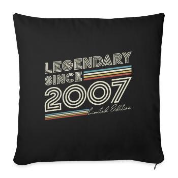 Légendaire depuis 2007 millésime anniversaire - Housse de coussin décorative 45 x 45 cm - noir - Devant