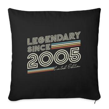 Légendaire depuis 2005 millésime anniversaire - Housse de coussin décorative 45 x 45 cm - noir - Devant