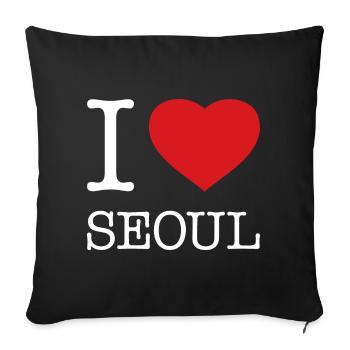 I LOVE SEOUL - Sofa pillowcase 17,3'' x 17,3'' (45 x 45 cm) - black - Front
