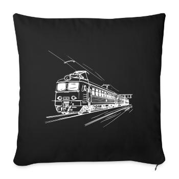 Dessin ferroviaire - Housse de coussin décorative 45 x 45 cm - noir - Devant