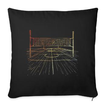 Retro volleyball court - Sofa pillowcase 17,3'' x 17,3'' (45 x 45 cm) - black - Front