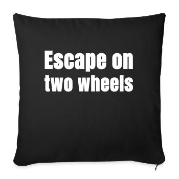 Escape on two wheels - Sofa pillowcase 17,3'' x 17,3'' (45 x 45 cm) - black - Front