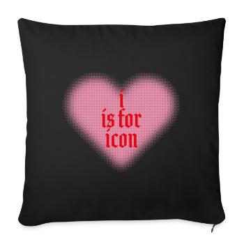 I comme Icône – Le cœur rencontre la déclaration - Housse de coussin décorative 45 x 45 cm - noir - Devant
