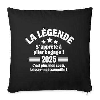 retirement, retire, I'm retired - Sofa pillowcase 17,3'' x 17,3'' (45 x 45 cm) - black - Front