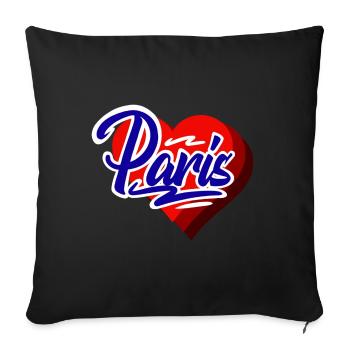Paris - Housse de coussin décorative 45 x 45 cm - noir - Devant